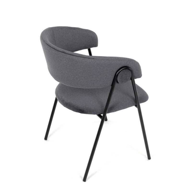 Jedálenská stolička, sivá, zamatová, látka, DCL-X7130 GREY2