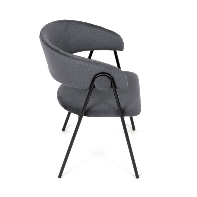 Jedálenská stolička, sivá, zamatová, látka, DCL-X7130 GREY2