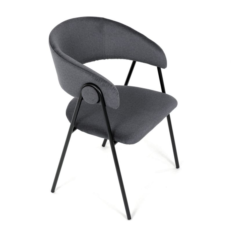 Jedálenská stolička, sivá, zamatová, látka, DCL-X7130 GREY2