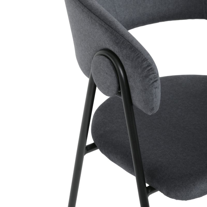 Jedálenská stolička, sivá, zamatová, látka, DCL-X7130 GREY2