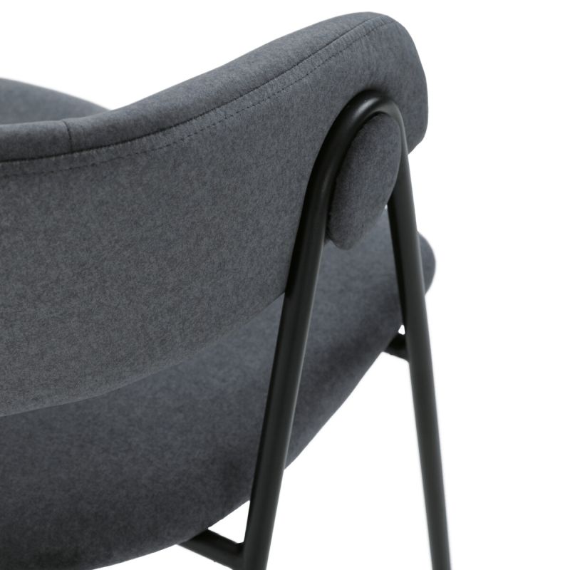 Jedálenská stolička, sivá, zamatová, látka, DCL-X7130 GREY2