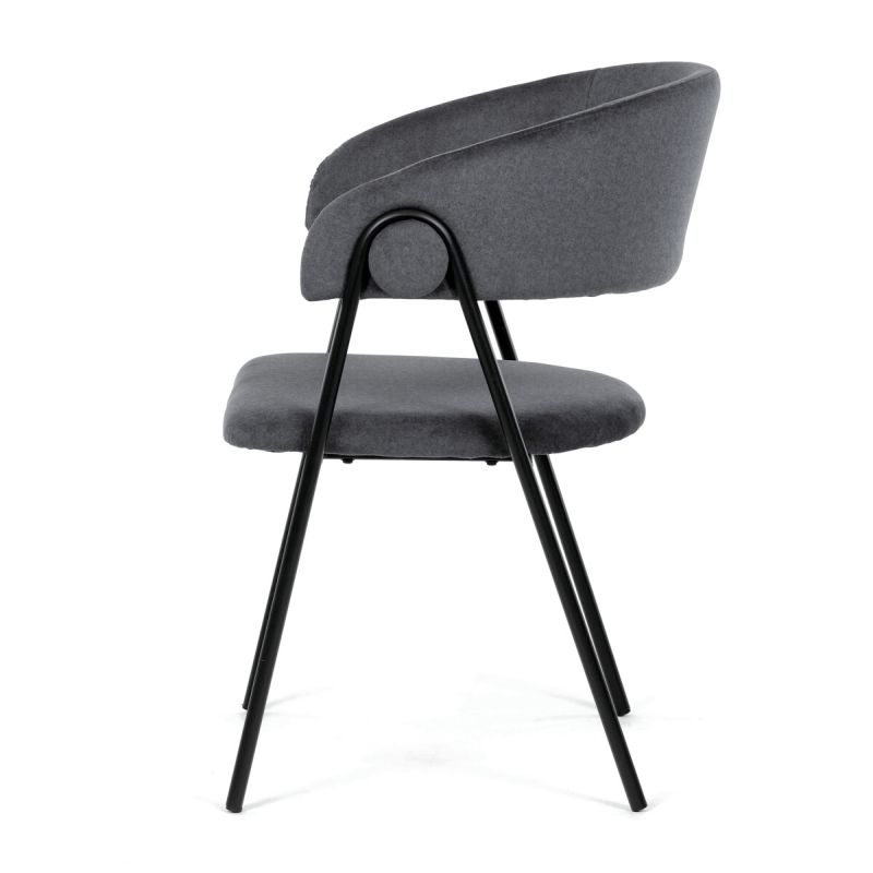 Jedálenská stolička, sivá, zamatová, látka, DCL-X7130 GREY2