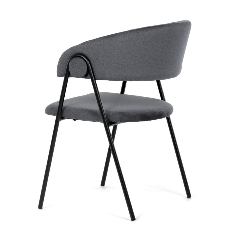Jedálenská stolička, sivá, zamatová, látka, DCL-X7130 GREY2