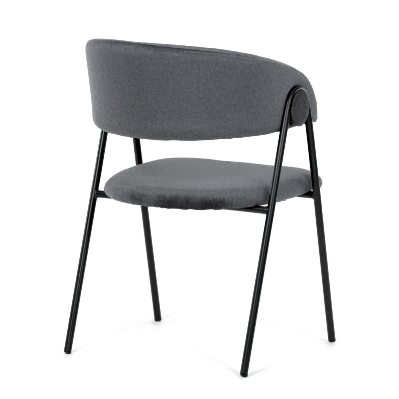 Jedálenská stolička, sivá, zamatová, látka, DCL-X7130 GREY2