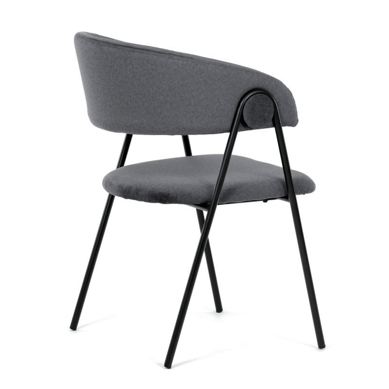 Jedálenská stolička, sivá, zamatová, látka, DCL-X7130 GREY2