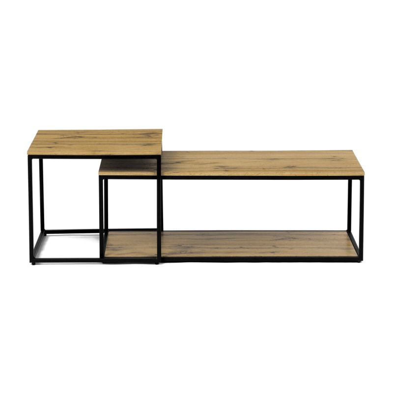 Set konferenčných stolíkov, 100x50cm, MDF, divoký dub, CT-X7123 OAK