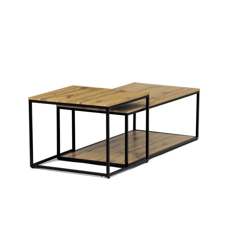 Set konferenčných stolíkov, 100x50cm, MDF, divoký dub, CT-X7123 OAK