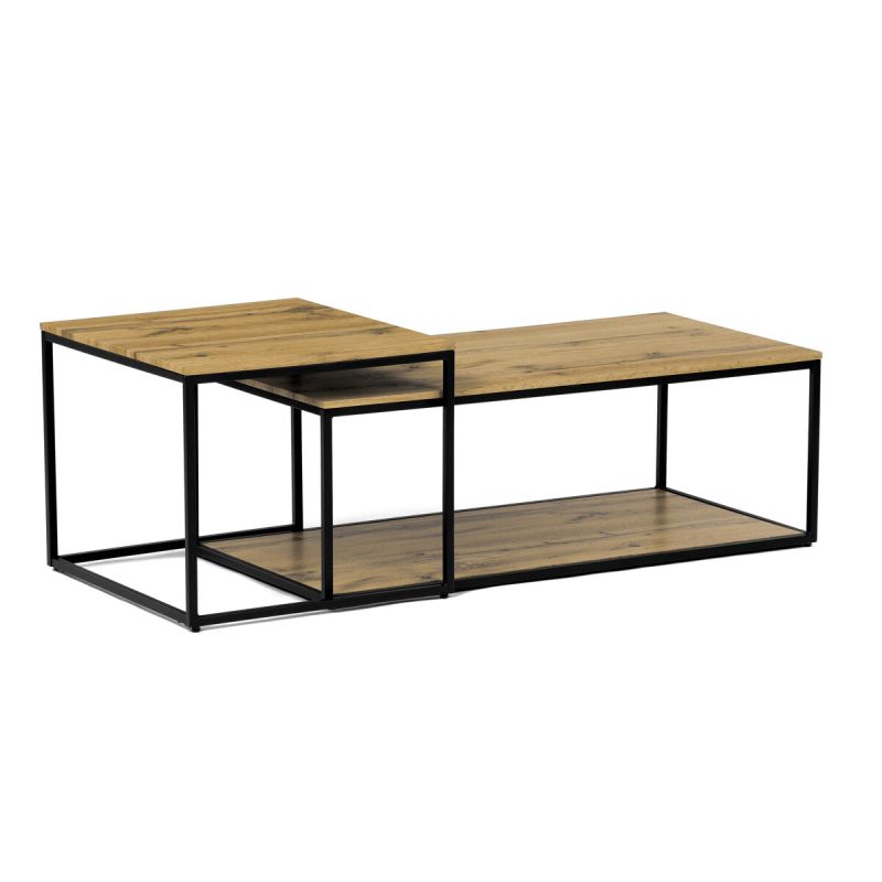 Set konferenčných stolíkov, 100x50cm, MDF, divoký dub, CT-X7123 OAK