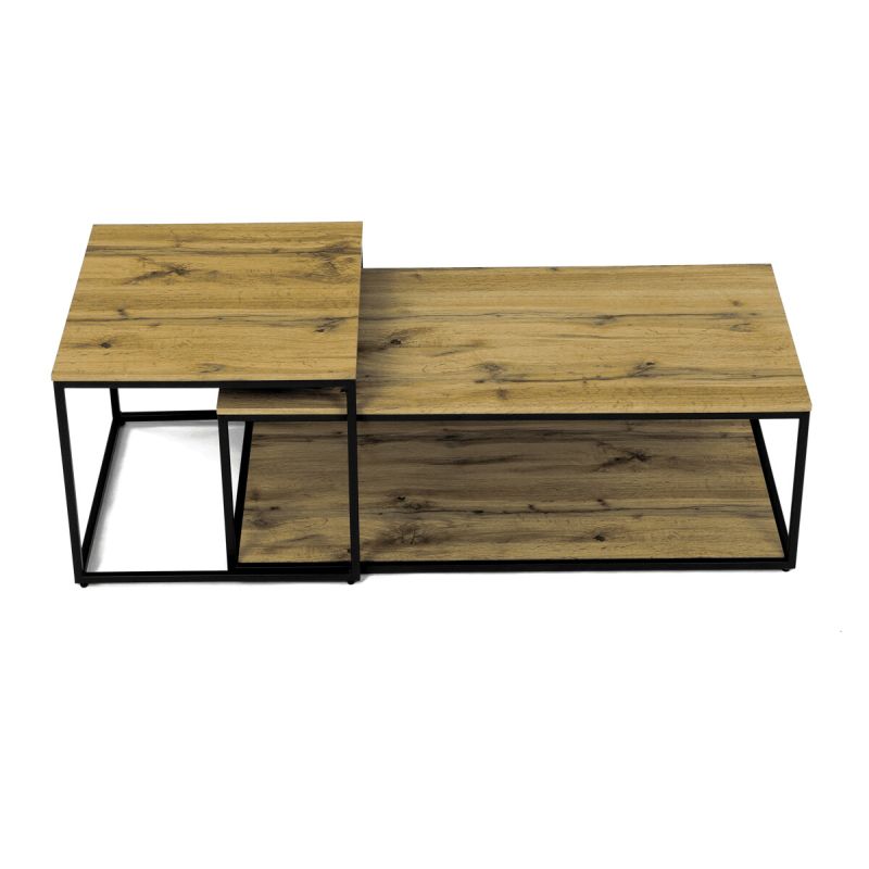 Set konferenčných stolíkov, 100x50cm, MDF, divoký dub, CT-X7123 OAK