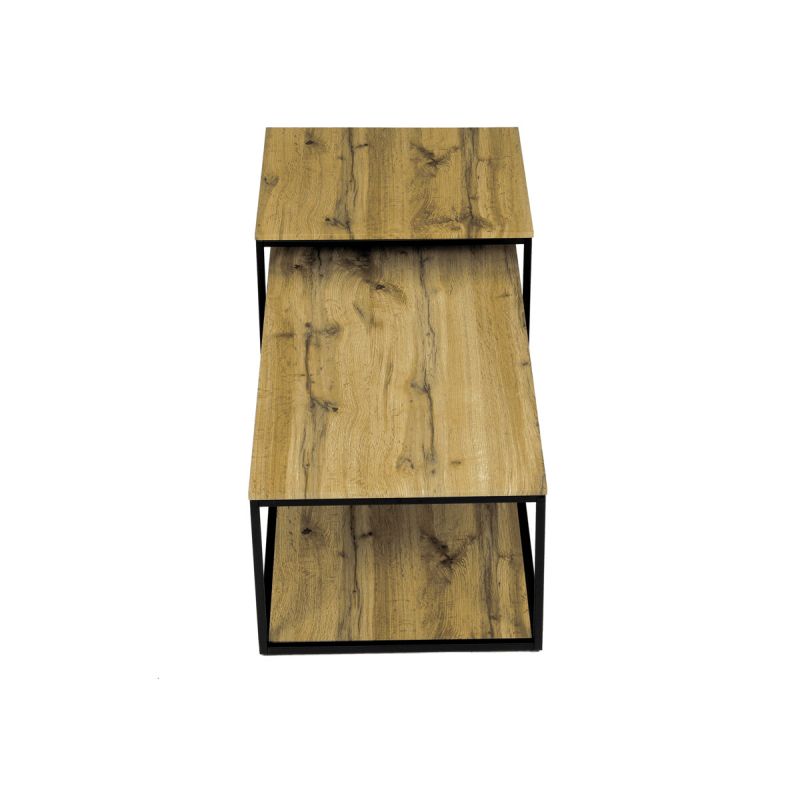 Set konferenčných stolíkov, 100x50cm, MDF, divoký dub, CT-X7123 OAK