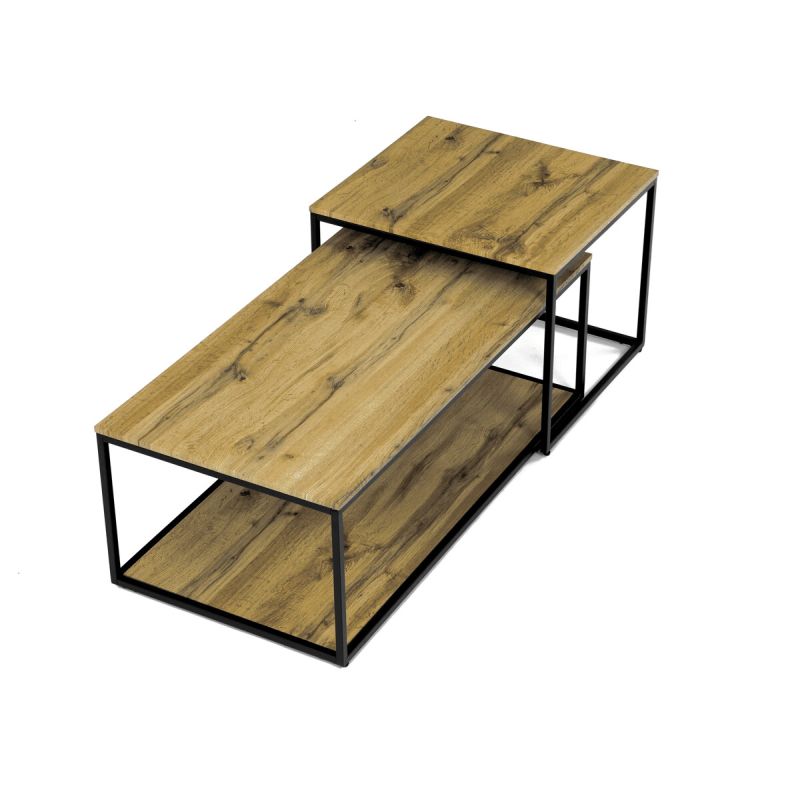 Set konferenčných stolíkov, 100x50cm, MDF, divoký dub, CT-X7123 OAK