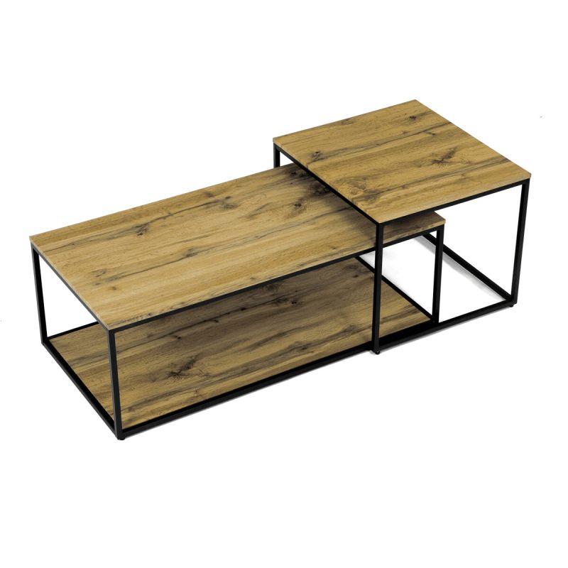 Set konferenčných stolíkov, 100x50cm, MDF, divoký dub, CT-X7123 OAK