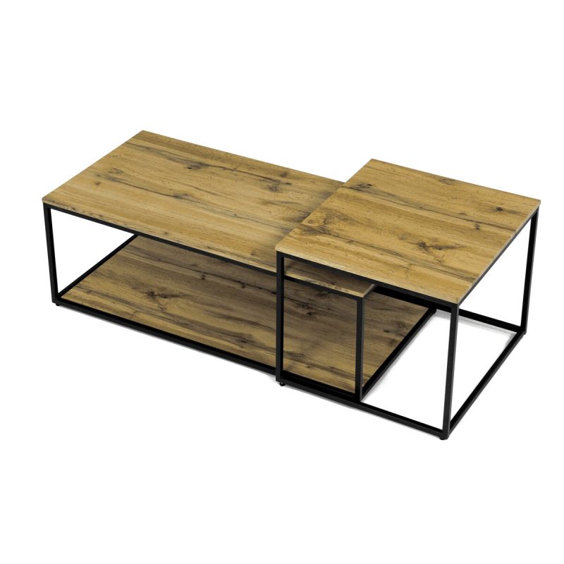 Set konferenčných stolíkov, 100x50cm, MDF, divoký dub, CT-X7123 OAK