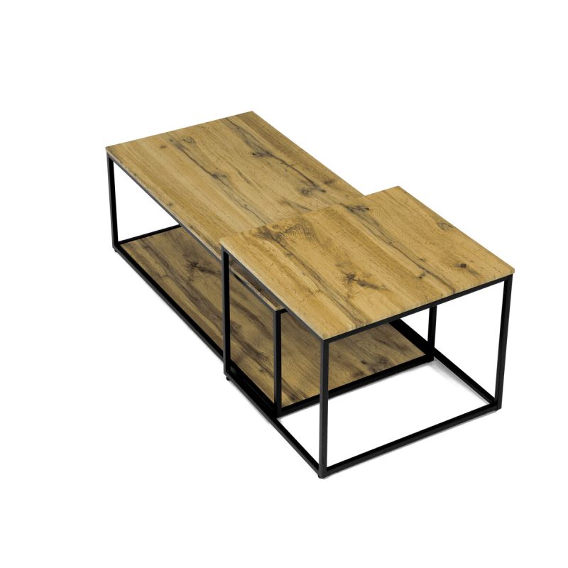 Set konferenčných stolíkov, 100x50cm, MDF, divoký dub, CT-X7123 OAK