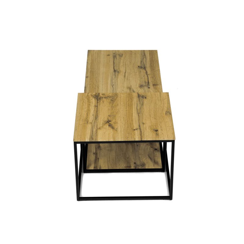 Set konferenčných stolíkov, 100x50cm, MDF, divoký dub, CT-X7123 OAK