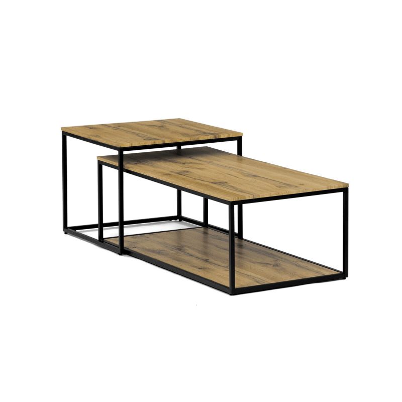 Set konferenčných stolíkov, 100x50cm, MDF, divoký dub, CT-X7123 OAK