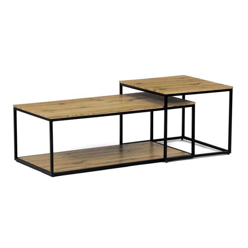Set konferenčných stolíkov, 100x50cm, MDF, divoký dub, CT-X7123 OAK