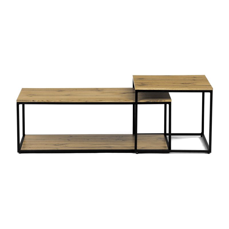 Set konferenčných stolíkov, 100x50cm, MDF, divoký dub, CT-X7123 OAK