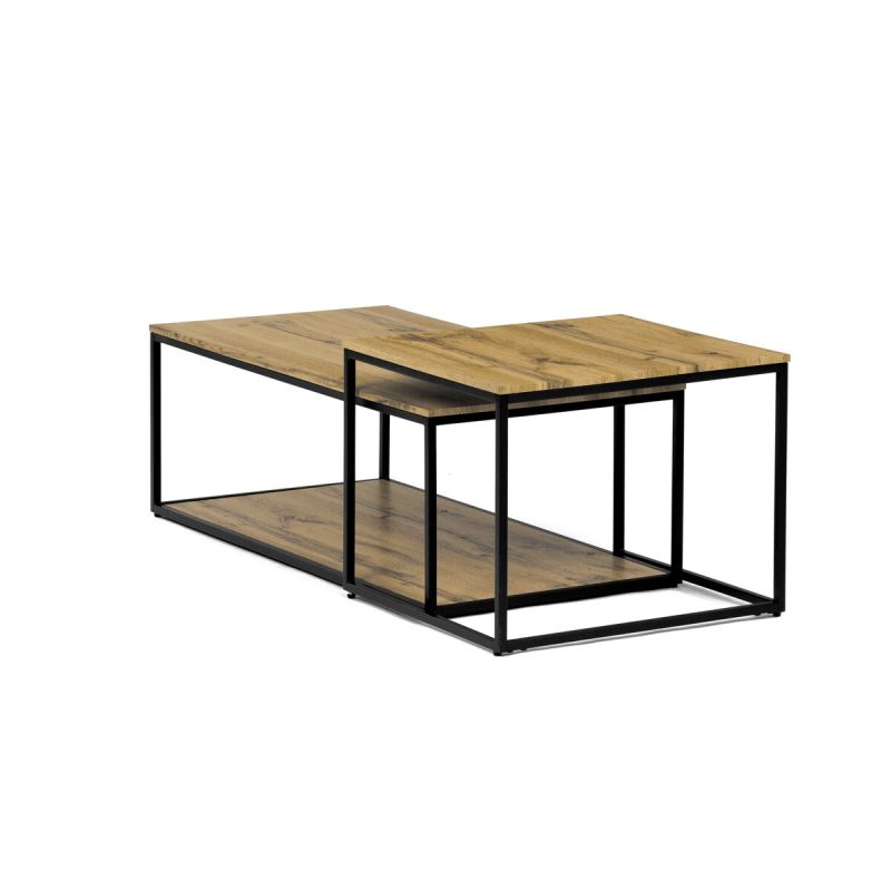 Set konferenčných stolíkov, 100x50cm, MDF, divoký dub, CT-X7123 OAK