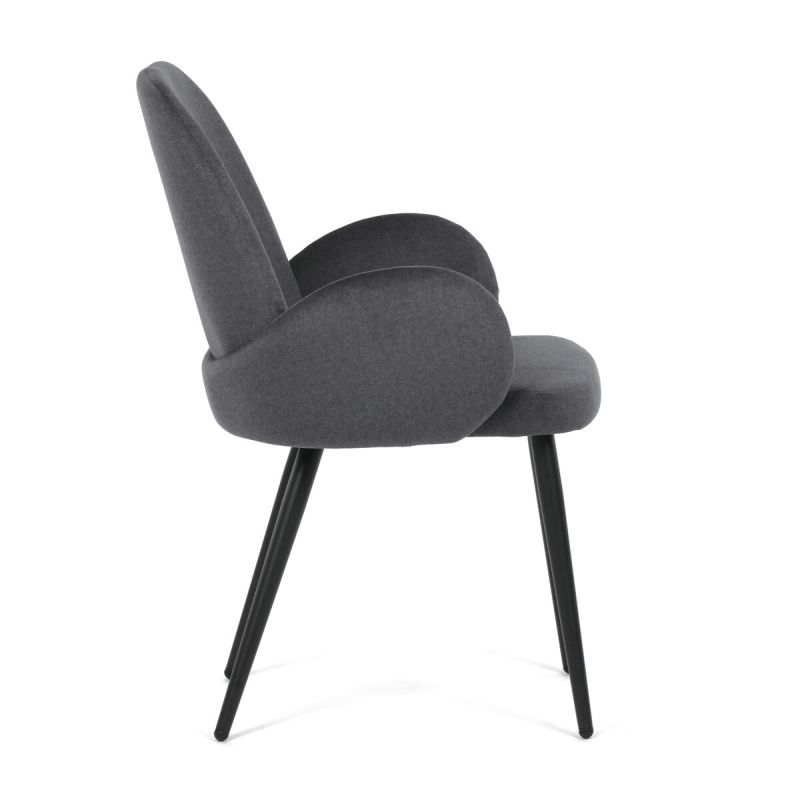 Jedálenská stolička, sivá, zamatová, látka, DCL-X7129 GREY2