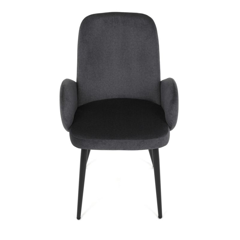 Jedálenská stolička, sivá, zamatová, látka, DCL-X7129 GREY2