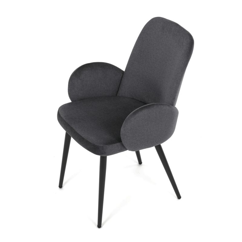 Jedálenská stolička, sivá, zamatová, látka, DCL-X7129 GREY2