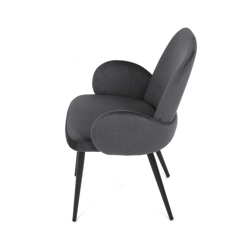Jedálenská stolička, sivá, zamatová, látka, DCL-X7129 GREY2