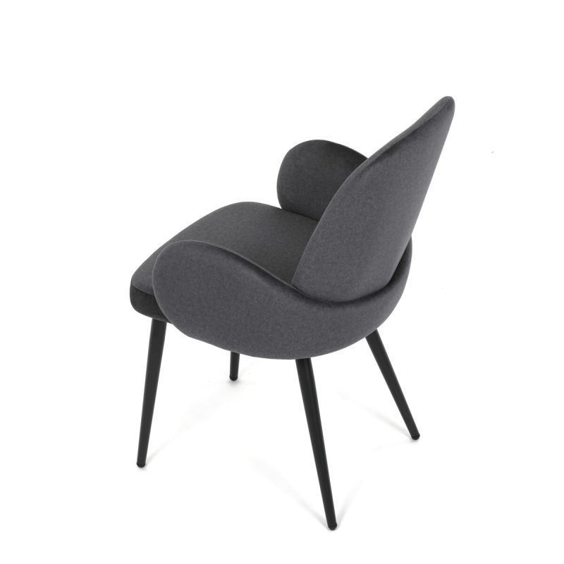 Jedálenská stolička, sivá, zamatová, látka, DCL-X7129 GREY2