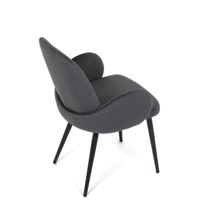 Jedálenská stolička, sivá, zamatová, látka, DCL-X7129 GREY2