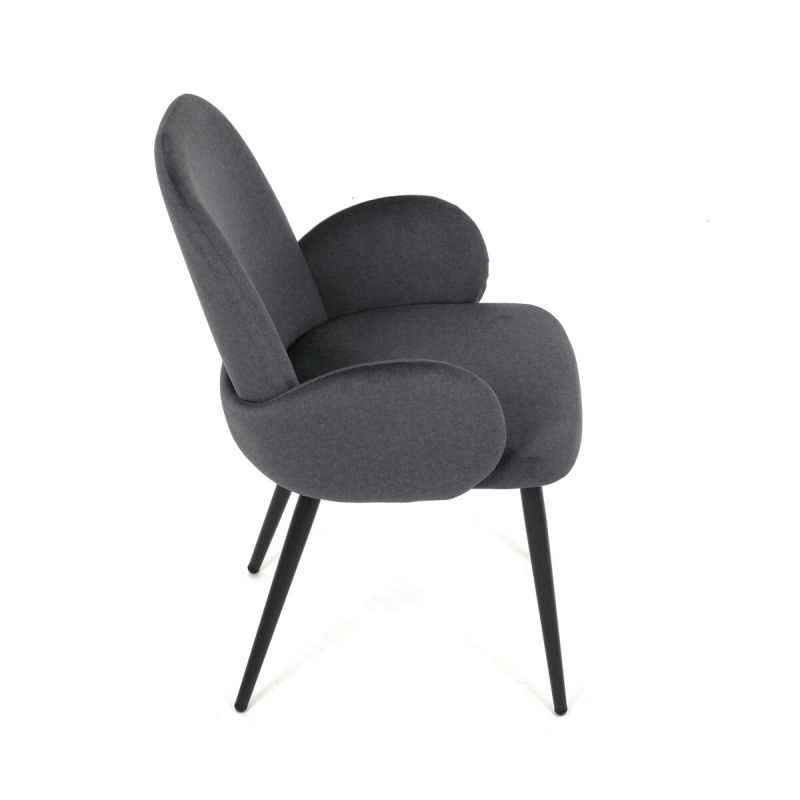 Jedálenská stolička, sivá, zamatová, látka, DCL-X7129 GREY2