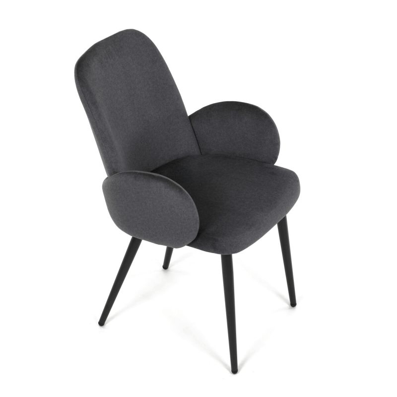 Jedálenská stolička, sivá, zamatová, látka, DCL-X7129 GREY2