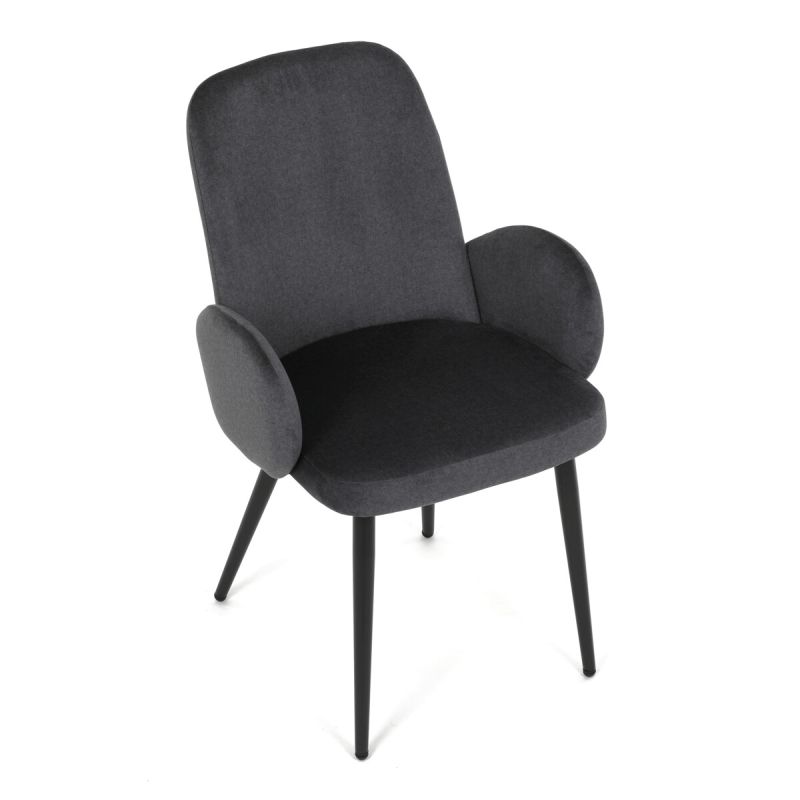 Jedálenská stolička, sivá, zamatová, látka, DCL-X7129 GREY2