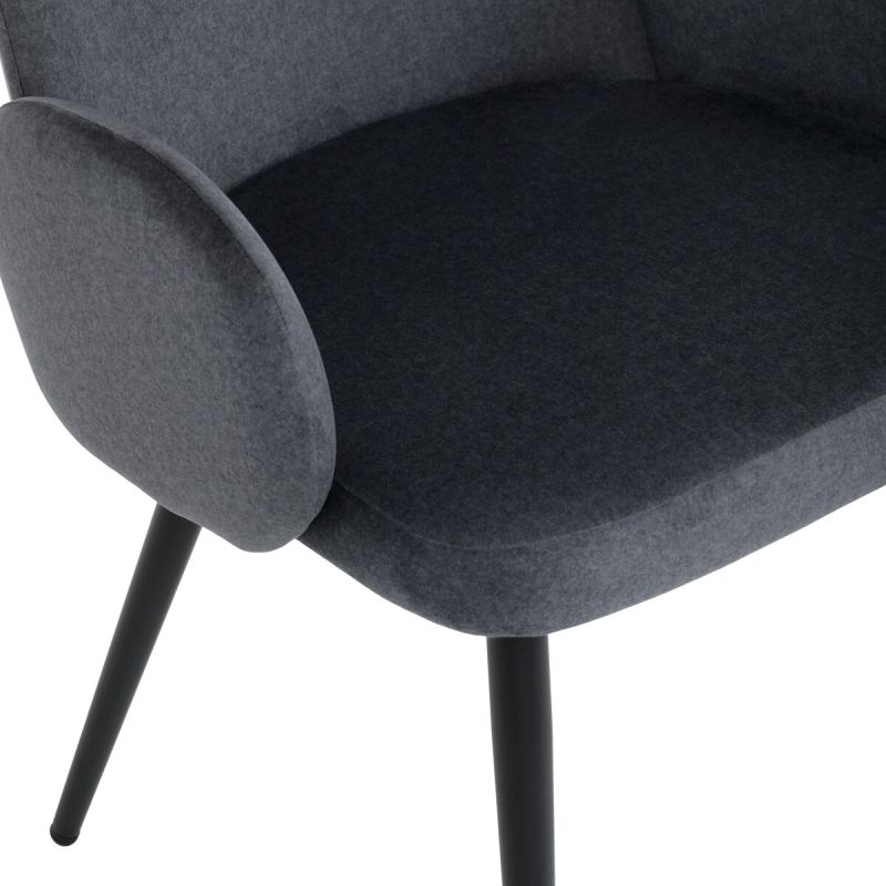 Jedálenská stolička, sivá, zamatová, látka, DCL-X7129 GREY2