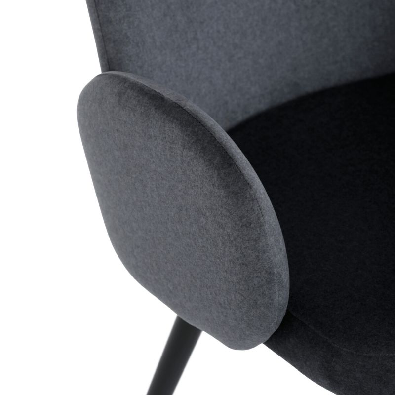 Jedálenská stolička, sivá, zamatová, látka, DCL-X7129 GREY2