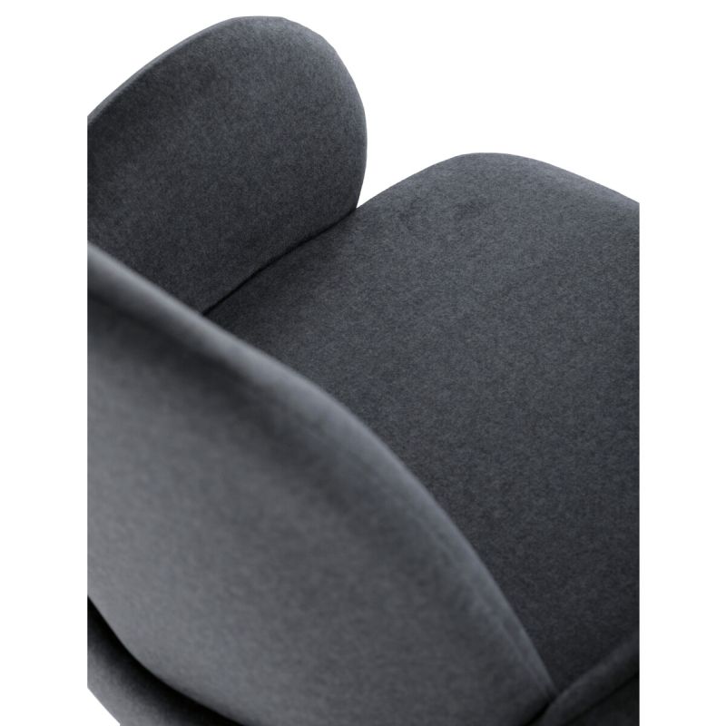 Jedálenská stolička, sivá, zamatová, látka, DCL-X7129 GREY2