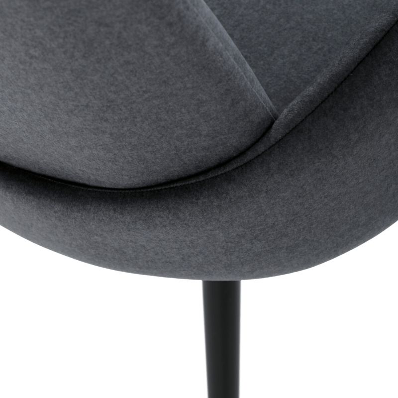 Jedálenská stolička, sivá, zamatová, látka, DCL-X7129 GREY2
