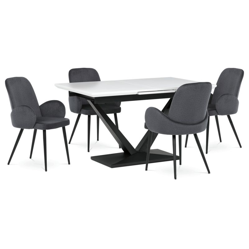 Jedálenská stolička, sivá, zamatová, látka, DCL-X7129 GREY2
