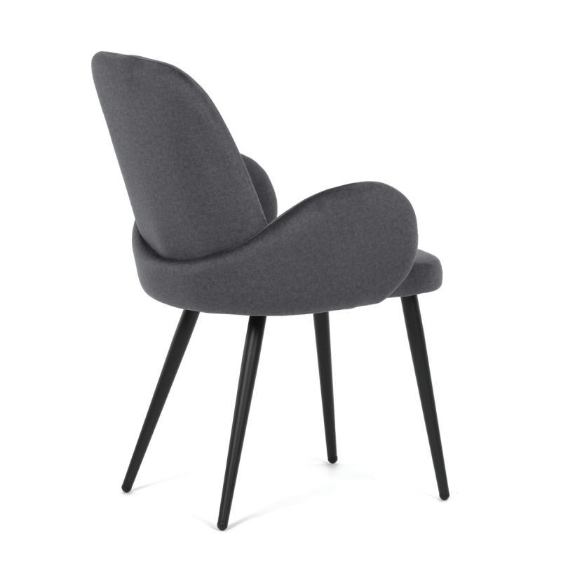 Jedálenská stolička, sivá, zamatová, látka, DCL-X7129 GREY2