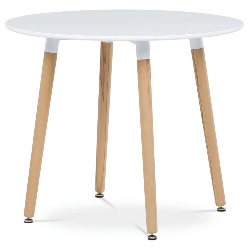 Jedálenský stôl, okrúhly, 90cm, MDF, biela, DT-306 WT