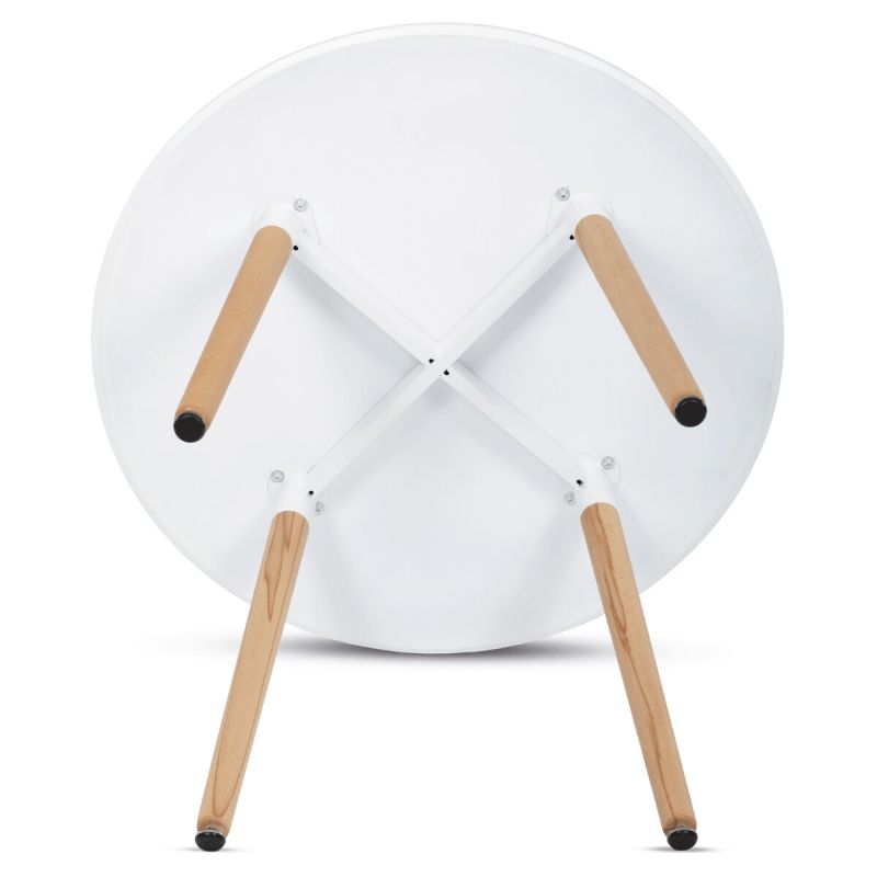 Jedálenský stôl, okrúhly, 90cm, MDF, biela, DT-306 WT