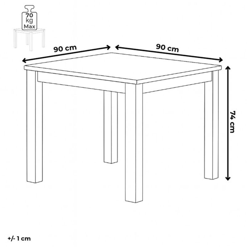Jedálenský stôl, okrúhly, 90cm, MDF, biela, DT-306 WT