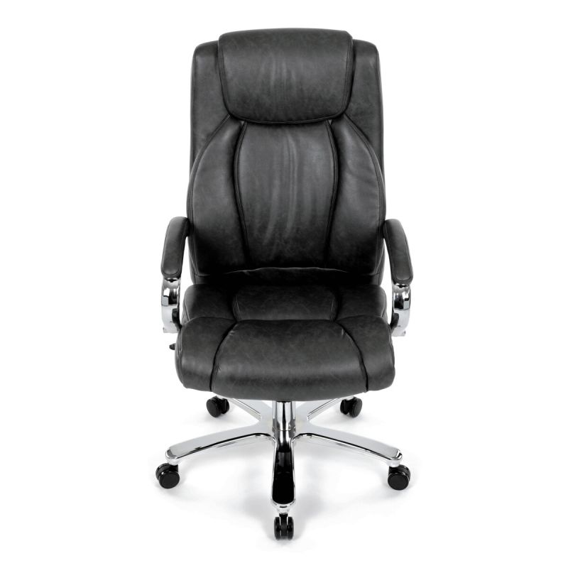 Kancelárske kreslo, sivá, ekokoža, 150 kg, KA-F1385 GREY