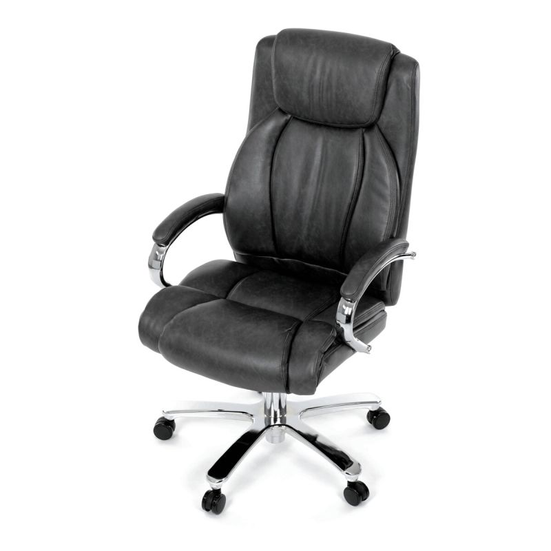 Kancelárske kreslo, sivá, ekokoža, 150 kg, KA-F1385 GREY