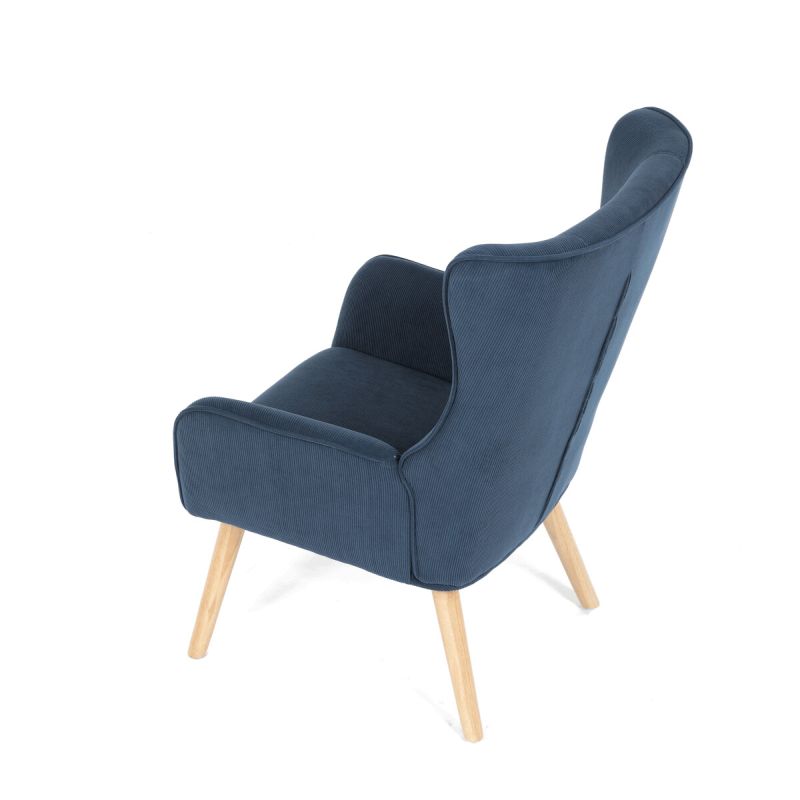 Kreslo, modrá manšestrová látka, AK-314 BLUE2