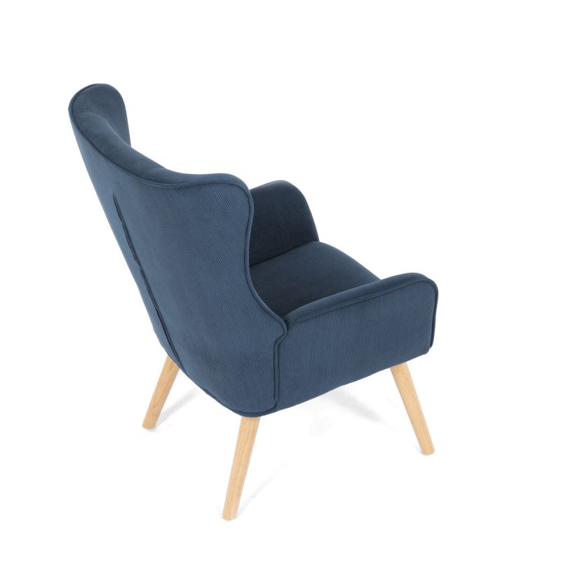 Kreslo, modrá manšestrová látka, AK-314 BLUE2