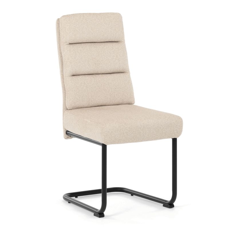 Jedálenská stolička, béžová, látka, DCL-P3107 CRM2