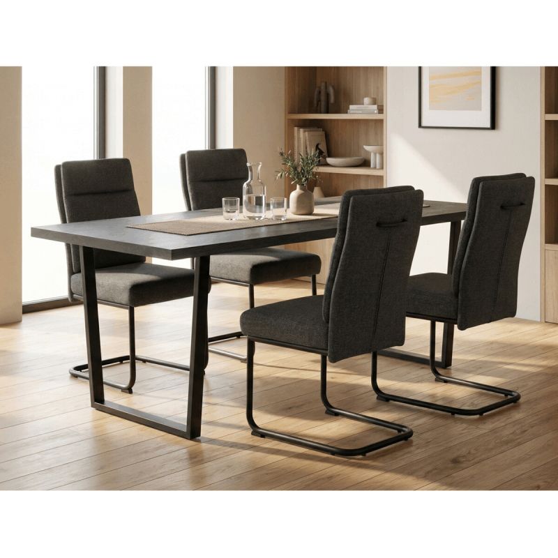Jedálenská stolička, sivá, látka, DCL-P3107 GREY2