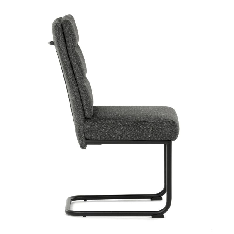 Jedálenská stolička, sivá, látka, DCL-P3107 GREY2