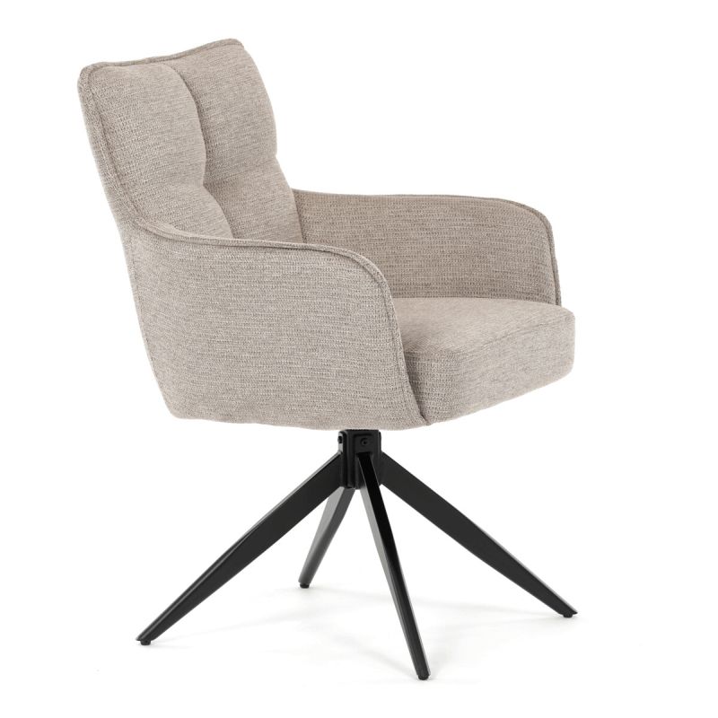 Jedálenská stolička, béžová, látka, DCH-P3170 LAN2