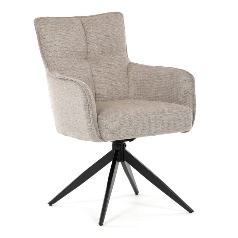 Jedálenská stolička, béžová, látka, DCH-P3170 LAN2
